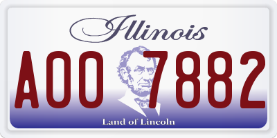 IL license plate A007882