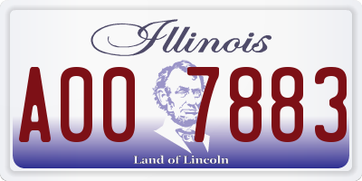 IL license plate A007883