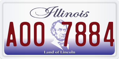 IL license plate A007884