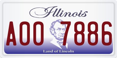 IL license plate A007886