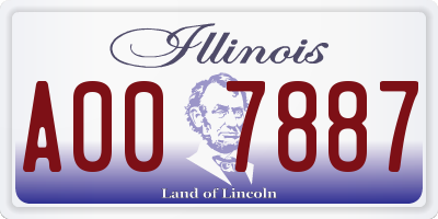 IL license plate A007887