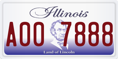 IL license plate A007888
