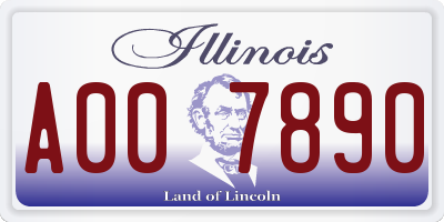 IL license plate A007890