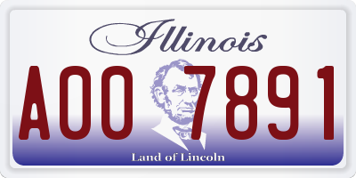 IL license plate A007891