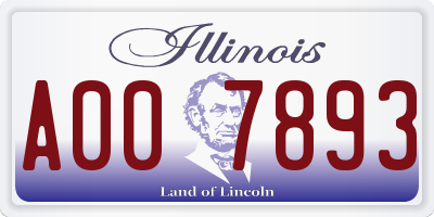 IL license plate A007893
