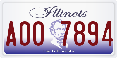 IL license plate A007894