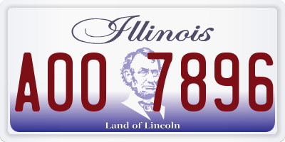 IL license plate A007896