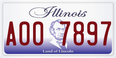IL license plate A007897