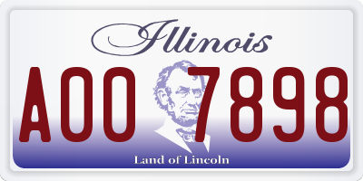 IL license plate A007898