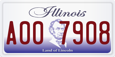 IL license plate A007908