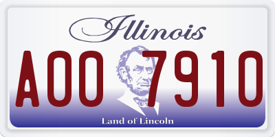 IL license plate A007910