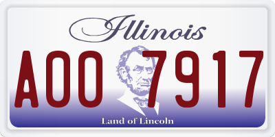 IL license plate A007917