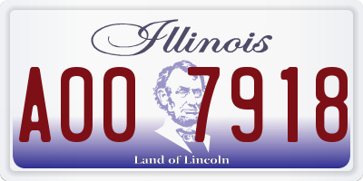 IL license plate A007918