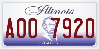IL license plate A007920