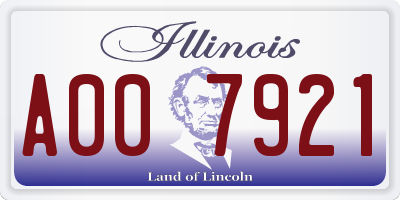 IL license plate A007921