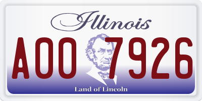 IL license plate A007926
