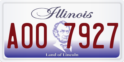 IL license plate A007927
