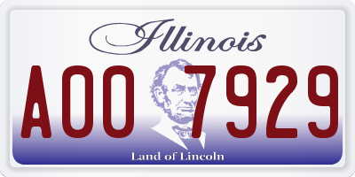 IL license plate A007929