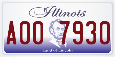 IL license plate A007930