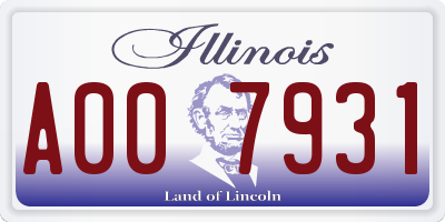 IL license plate A007931