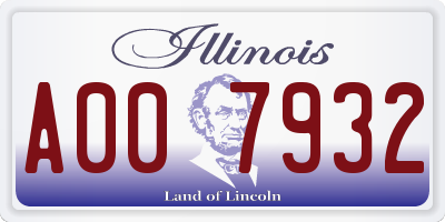 IL license plate A007932