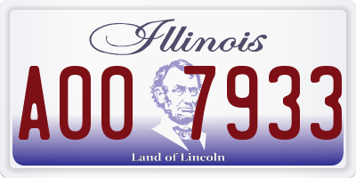IL license plate A007933