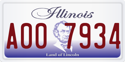 IL license plate A007934