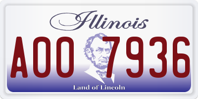 IL license plate A007936