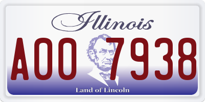 IL license plate A007938