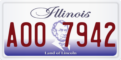 IL license plate A007942