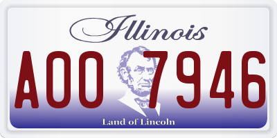 IL license plate A007946