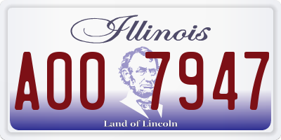 IL license plate A007947