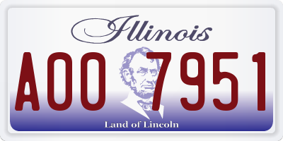 IL license plate A007951