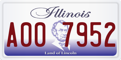 IL license plate A007952