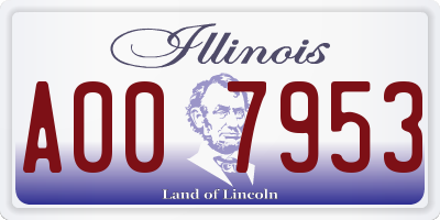 IL license plate A007953