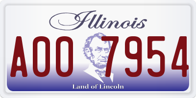 IL license plate A007954