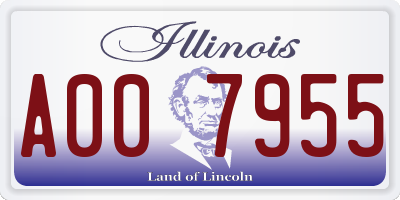 IL license plate A007955