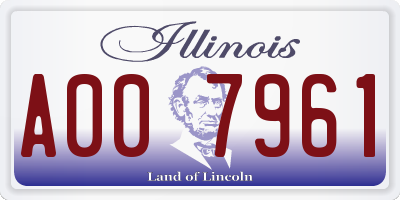 IL license plate A007961
