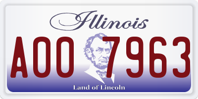 IL license plate A007963