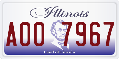 IL license plate A007967