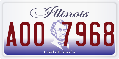 IL license plate A007968