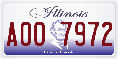 IL license plate A007972