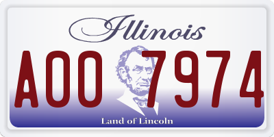 IL license plate A007974