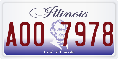 IL license plate A007978