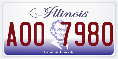 IL license plate A007980