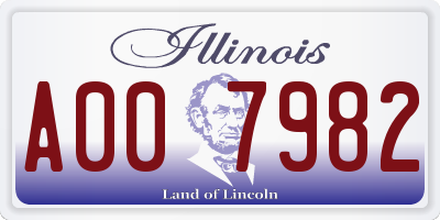 IL license plate A007982