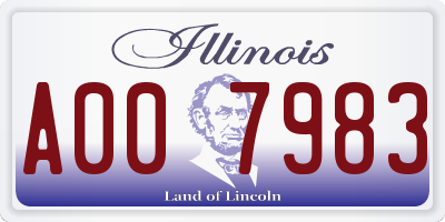 IL license plate A007983