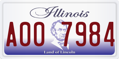 IL license plate A007984