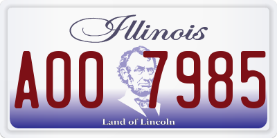 IL license plate A007985