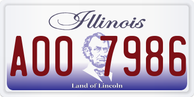 IL license plate A007986
